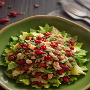 Winter Greens Salad with Spiced Pecans and Pomegranate