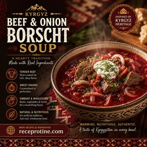 Kyrgyz Beef and Onion Borscht Soup