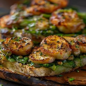 Roasted Garlic and Asparagus Bruschetta