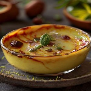 Saffron Pistachio Creme Brulee