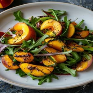 Grilled Peach and Arugula Salad