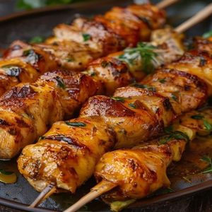 Golden Saffron Chicken Kebabs