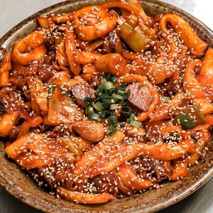 Korean Japchae Stir-Fry with Spicy Gochujang Sauce