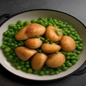 Maqluba with Chicken, Potatoes, and Peas