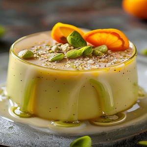 Pistachio Orange Blossom Panna Cotta