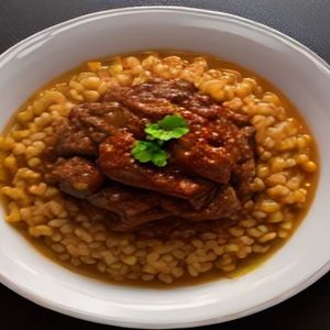 Kyrgyz Qurmali-Style Braised Lamb with Barley and Caramelized Onions