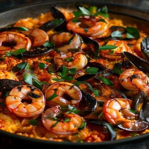 Spicy Shrimp and Chorizo Paella