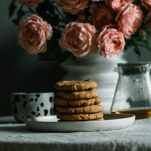 Gahwa Coffee Cookies with Cardamom and Rose Petals